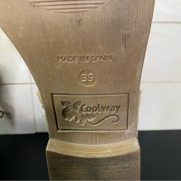 Coolway Nelia Open Toe Booties Women's Size 8 Shoes EU39 Tan Suede Leather Zip - Picture 10 of 11